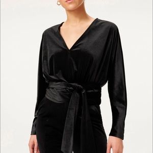 Good American Dolman Velour Top. Size 3 (large) Black